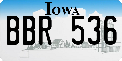 IA license plate BBR536