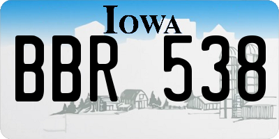 IA license plate BBR538