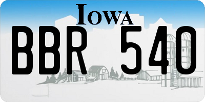 IA license plate BBR540