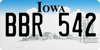 IA license plate BBR542