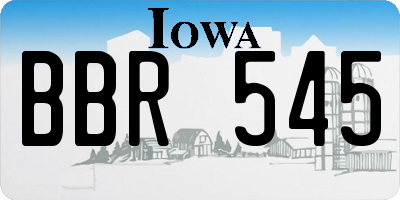 IA license plate BBR545