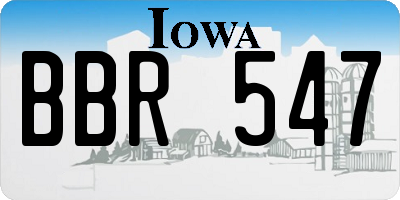 IA license plate BBR547