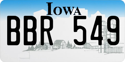IA license plate BBR549