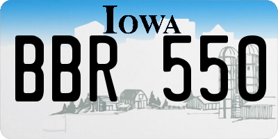 IA license plate BBR550