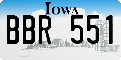 IA license plate BBR551