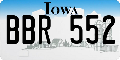 IA license plate BBR552