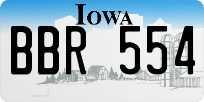 IA license plate BBR554