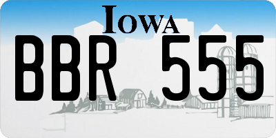 IA license plate BBR555