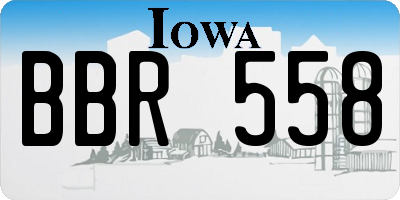 IA license plate BBR558