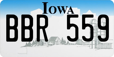 IA license plate BBR559
