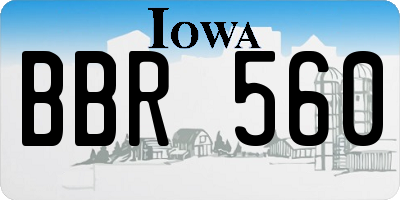 IA license plate BBR560