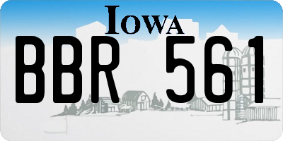 IA license plate BBR561