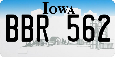 IA license plate BBR562