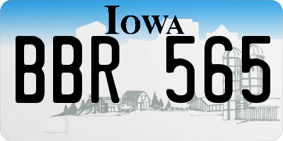 IA license plate BBR565