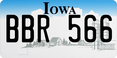 IA license plate BBR566