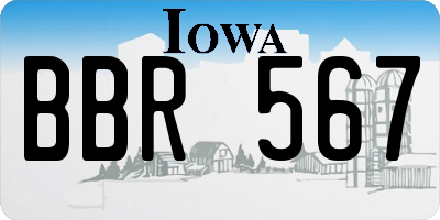 IA license plate BBR567