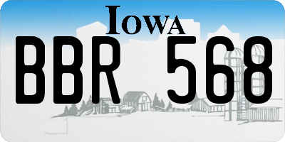 IA license plate BBR568