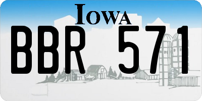 IA license plate BBR571