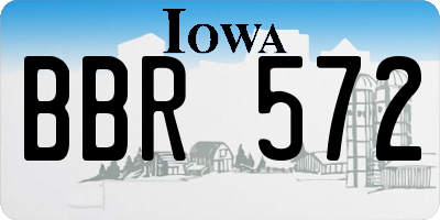 IA license plate BBR572