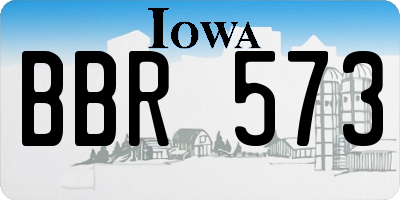 IA license plate BBR573