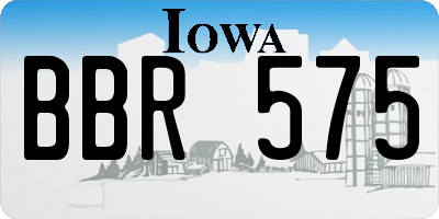 IA license plate BBR575