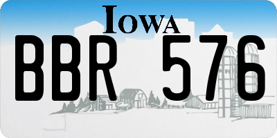 IA license plate BBR576