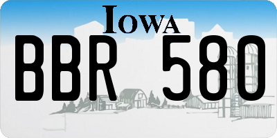 IA license plate BBR580