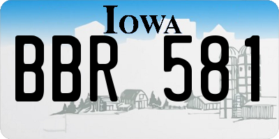 IA license plate BBR581