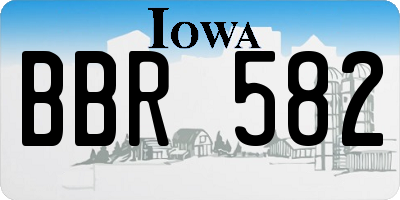 IA license plate BBR582