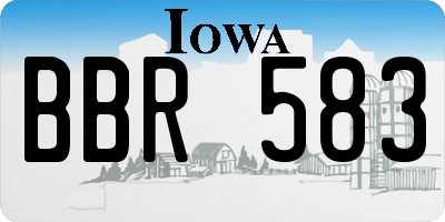 IA license plate BBR583