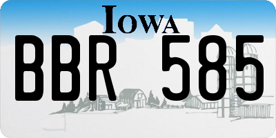 IA license plate BBR585