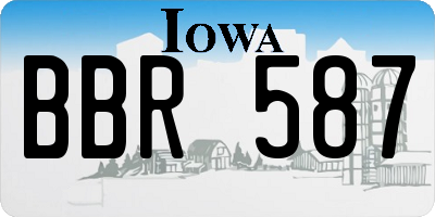 IA license plate BBR587