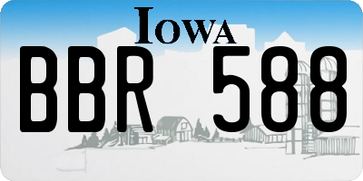 IA license plate BBR588