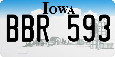 IA license plate BBR593