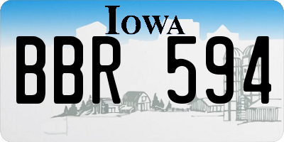 IA license plate BBR594