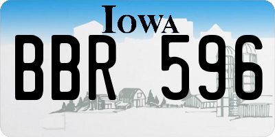 IA license plate BBR596