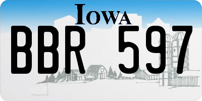 IA license plate BBR597