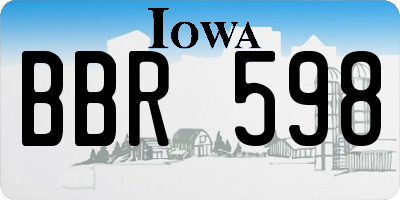 IA license plate BBR598