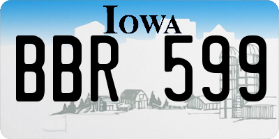 IA license plate BBR599