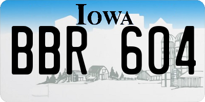 IA license plate BBR604