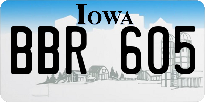 IA license plate BBR605