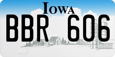 IA license plate BBR606