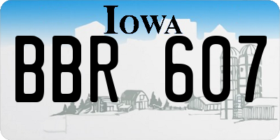 IA license plate BBR607