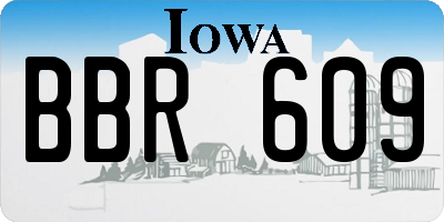 IA license plate BBR609