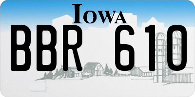 IA license plate BBR610