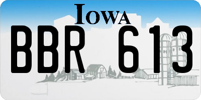 IA license plate BBR613