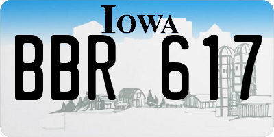 IA license plate BBR617