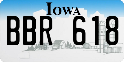 IA license plate BBR618