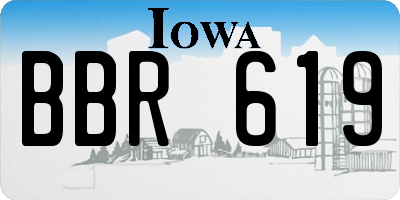 IA license plate BBR619
