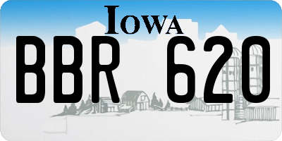 IA license plate BBR620